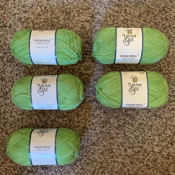 Hobby Lobby Office Yarn Bee Color Idyll Yarn Limelight 5 Skeins